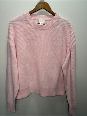 H&M Soft Pink Crewneck Sweater Size XL 23.5x26